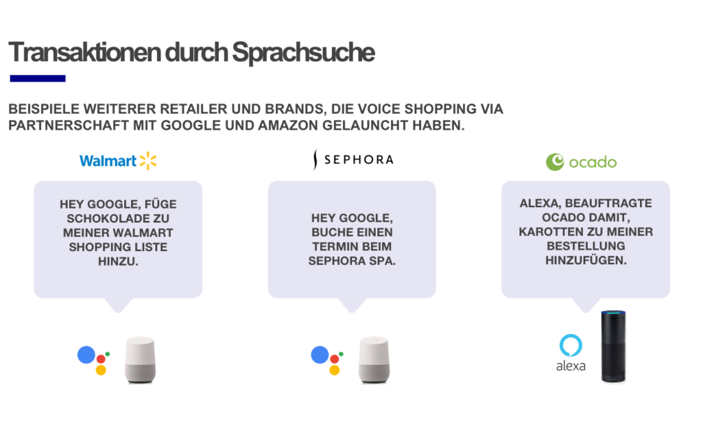 Transaktionen durch Sprachsuche