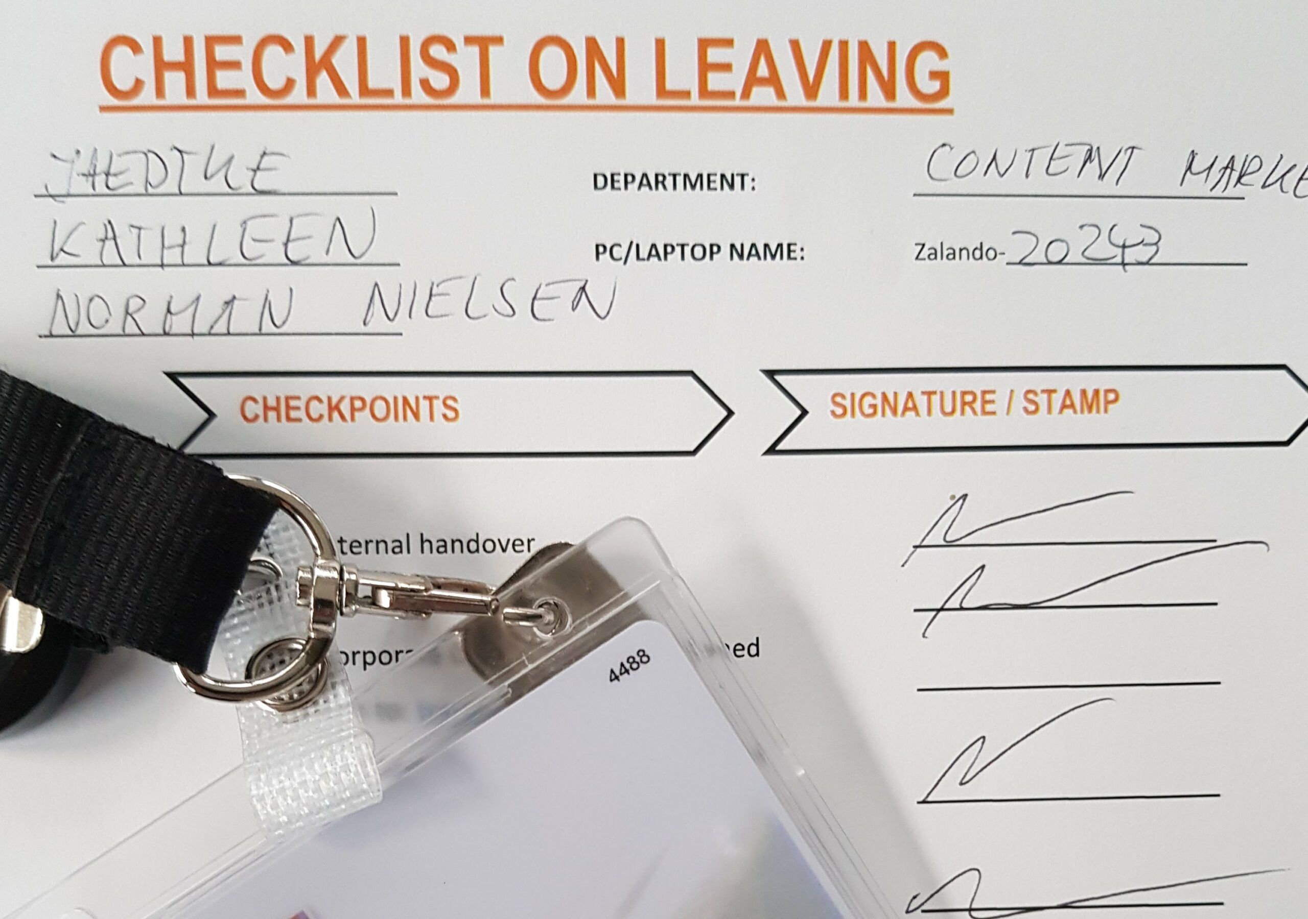 Checkliste beim Verlassen des Unternehmens